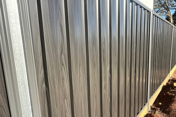 timber look steel fence